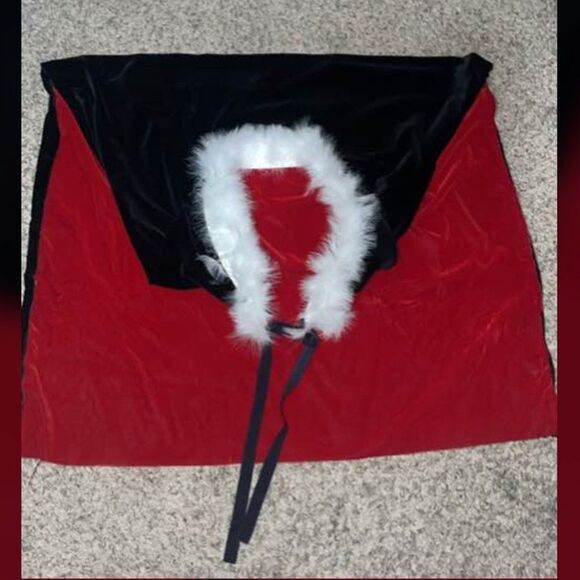 6 FT Premium Reversible Velvet Royal Cloak/Cape - Ostrich Feather Trim - Picture 5 of 9